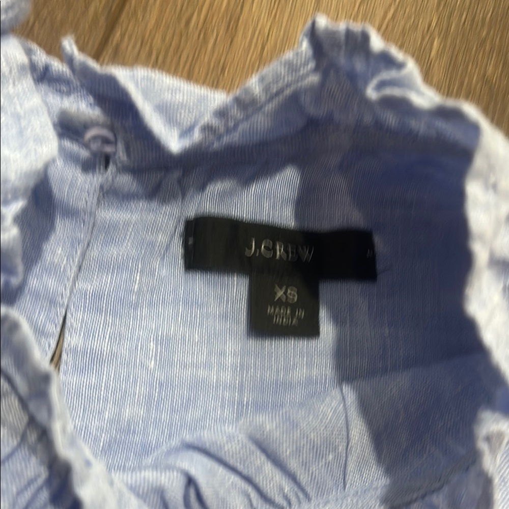 Jcrew Light Blue Ruffle Top - Picture 2 of 5